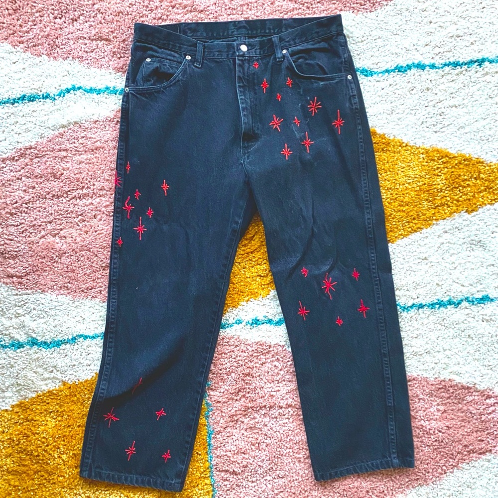 Vintage star embroidered wranglers jeans